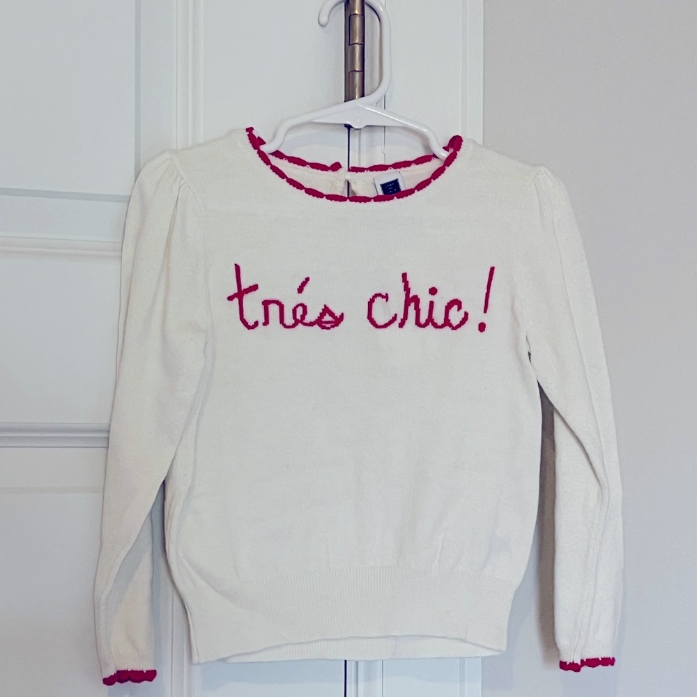 Off white Janie & Jack Tres Chic sweater